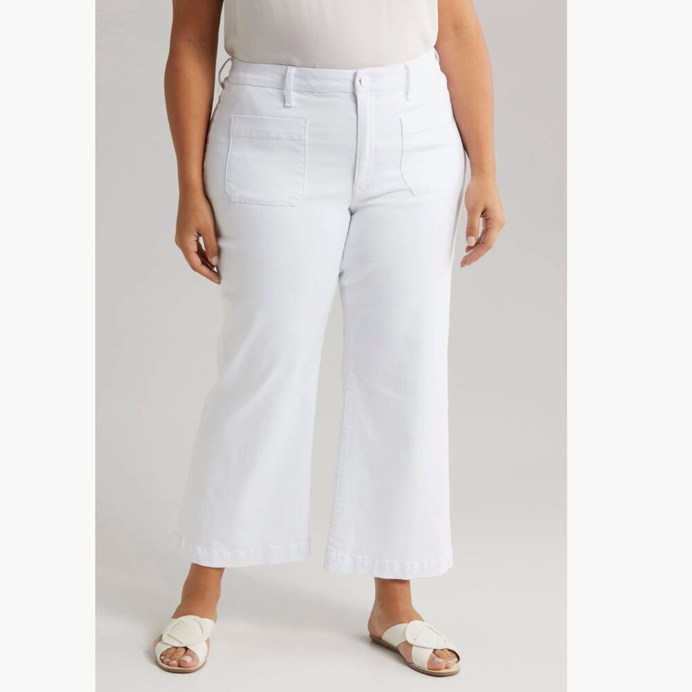 NWT KUT from the Kloth Meg Patch Pocket High Waist Ankle Wide Leg Jeans 22W